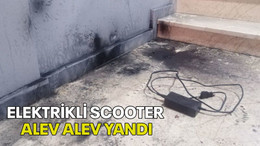 Elektrikli scooter alev alev yandı